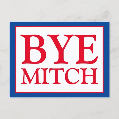 Bye Mitch McConnell Senate Vote Blue Election Postcard