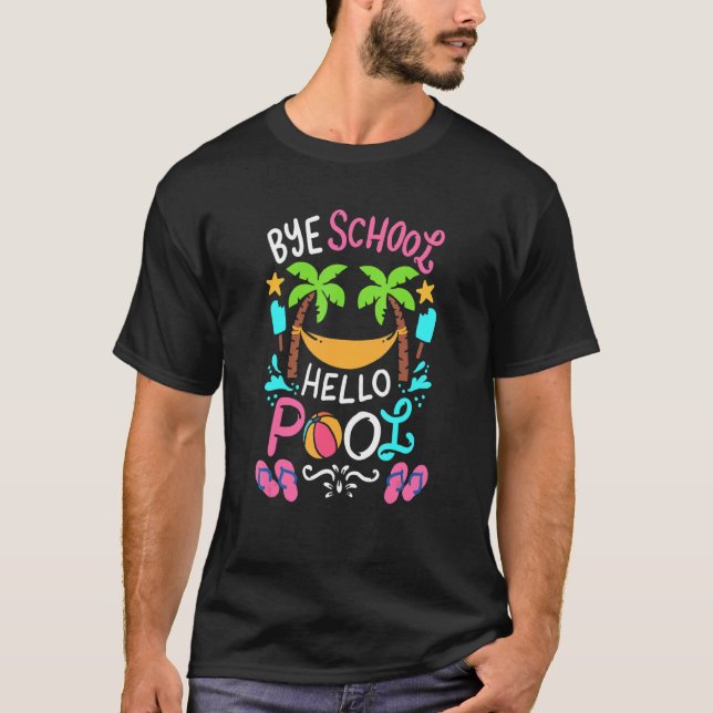 Bye School  Beach  Ball Hammock 1 T-Shirt (Front)