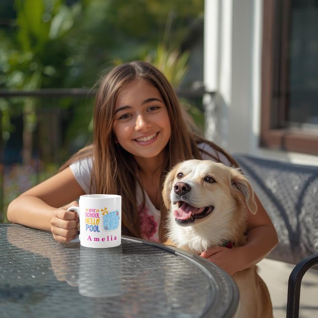 Bye School Hello Pool Personalized Mug (Creator Uploaded)