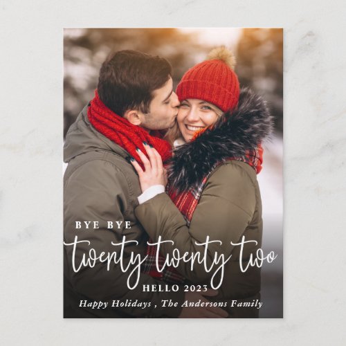 Bye Year Merry Christmas Photo Greeting Holiday Postcard