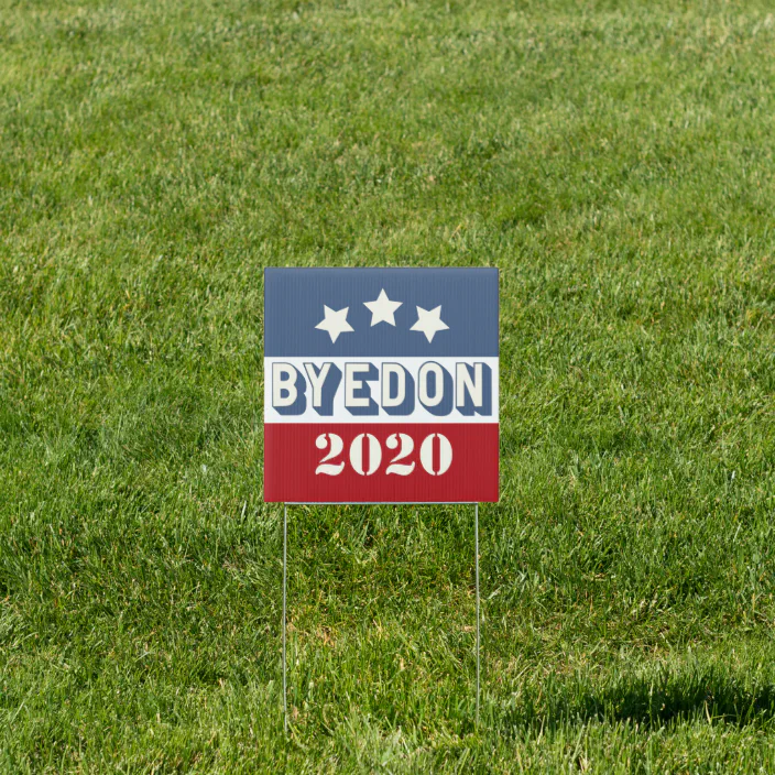 Political Campaign Yard Sign & Stake Joe Biden 2020 Double-Sided 16 x 12 USA 