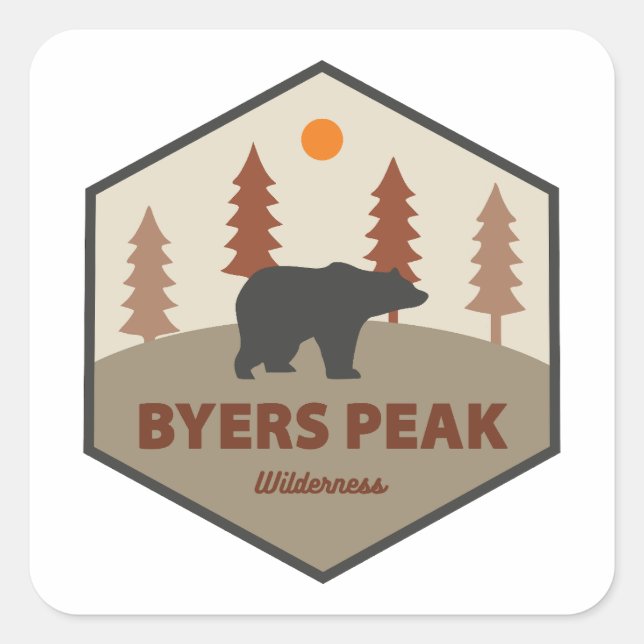 Byers Peak Wilderness Colorado Bear Square Sticker (Front)