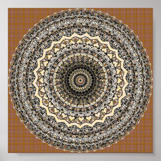 Bygone Love Mandala Kaleidoscope Pattern Poster