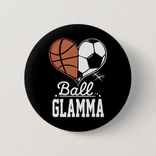 Byll Glamma Funny Bysketbyll Soccer Glamma Button