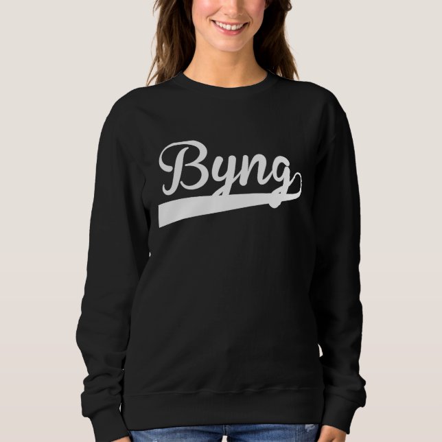 BYNG Baseball Vintage Retro Font Sweatshirt (Front)