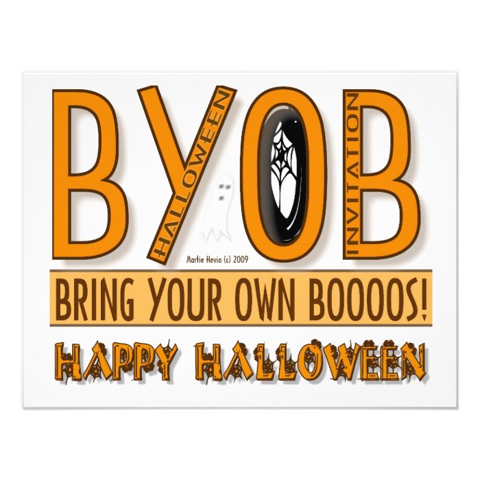 BYOB Bring Your Own Boos Halloween Invitation