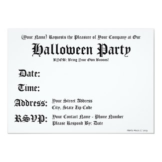 BYOB: Bring Your Own Boos Halloween Invitation