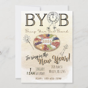 BYOB Charcuterie Board New Years Eve Party Invite