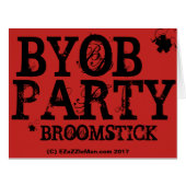 BYOB* PARTY Invitation * = Broomstick (Front Horizontal)