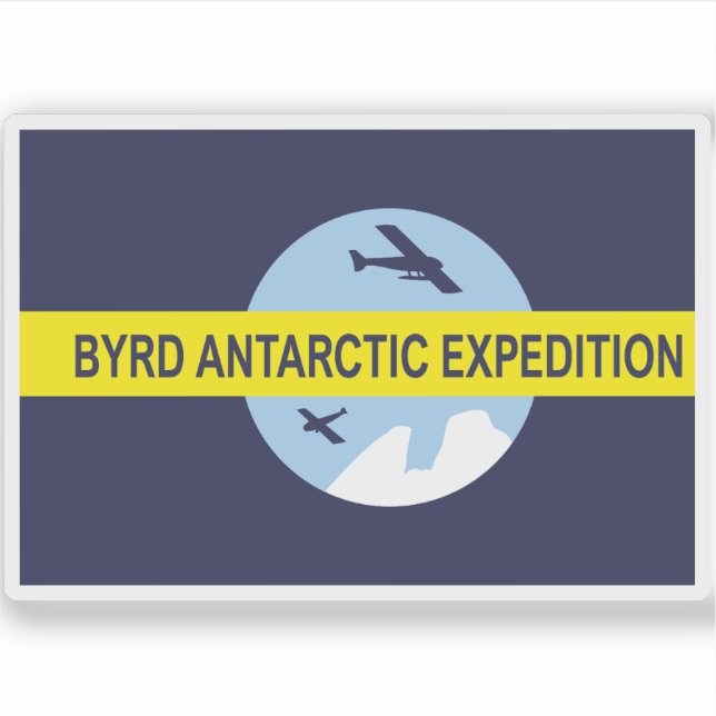 Byrd's Second Antarctic Expedition Flag Sticker (Front)