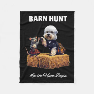 Byrn Hunt Lover - Cute Rat And Dandie Dinmont Dog  Fleece Blanket