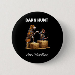 Byrn Hunt Lover - Cute Warrior Rat And American Fo Button
