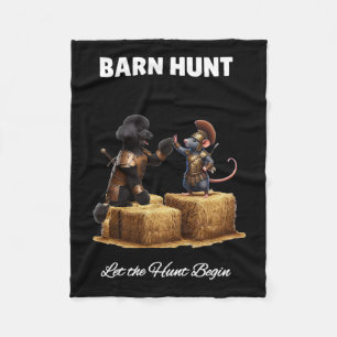 Byrn Hunt Lover - Cute Warrior Rat And Black Poodl Fleece Blanket