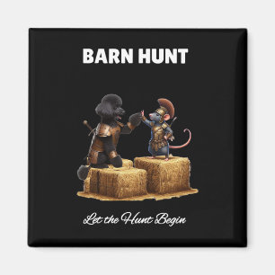 Byrn Hunt Lover - Cute Warrior Rat And Black Poodl Magnet