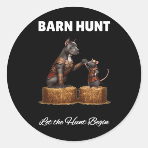Byrn Hunt Lover - Cute Warrior Rat And Cane Corso Classic Round Sticker