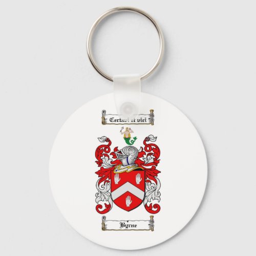 BYRNE FAMILY CREST _  BYRNE COAT OF ARMS KEYCHAIN