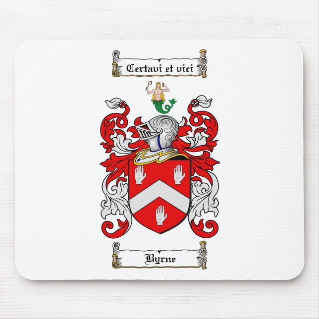 BYRNE FAMILY CREST -  BYRNE COAT OF ARMS MOUSE PAD (Front)
