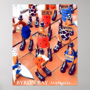 Byron Bay Australia quirky vintage travel Poster