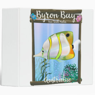 Byron Bay Australia travel poster. 3 Ring Binder
