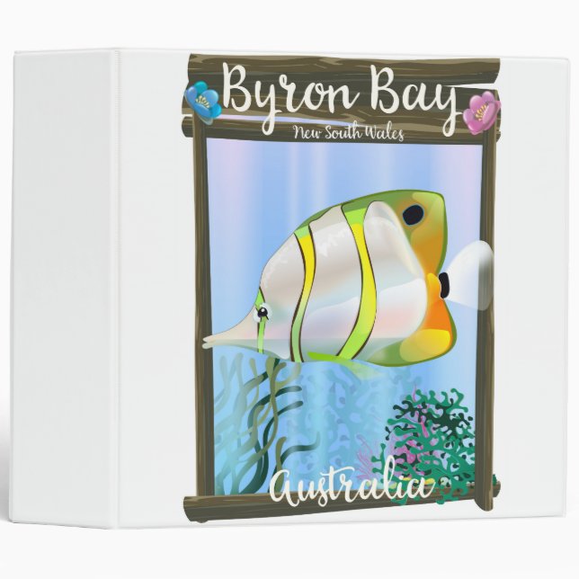 Byron Bay Australia travel poster. 3 Ring Binder (Front/Spine)