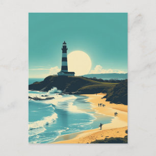 Byron Bay Australia Vintage Beach Lighthouse Postcard