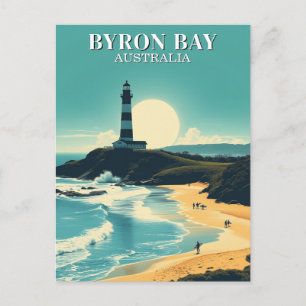 Byron Bay Australia Vintage Beach Lighthouse Postcard
