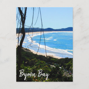 byron bay beach blue postcard