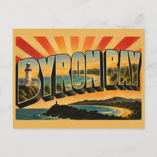 Byron Bay NSW Australia Vintage Travel Art Postcard