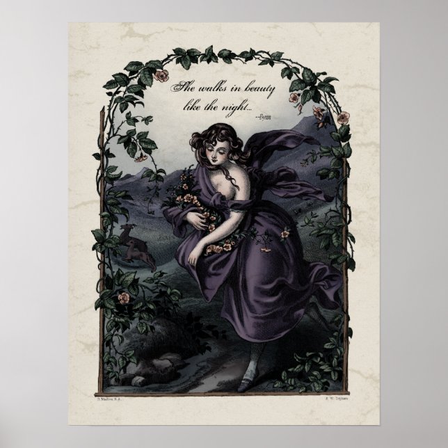 Byron "She Walks in Beauty" Victorian Art 17x22 Poster (Front)