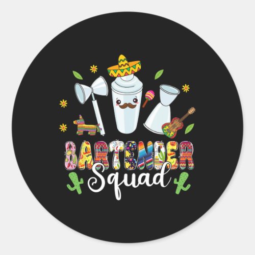 Byrtender Squad Lets Fiesta Cinco De Mayo Mexican  Classic Round Sticker