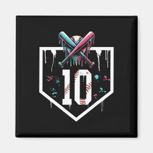 Bysebyll 10th Birthday Home Plate Boy Youth Ten 10 Magnet