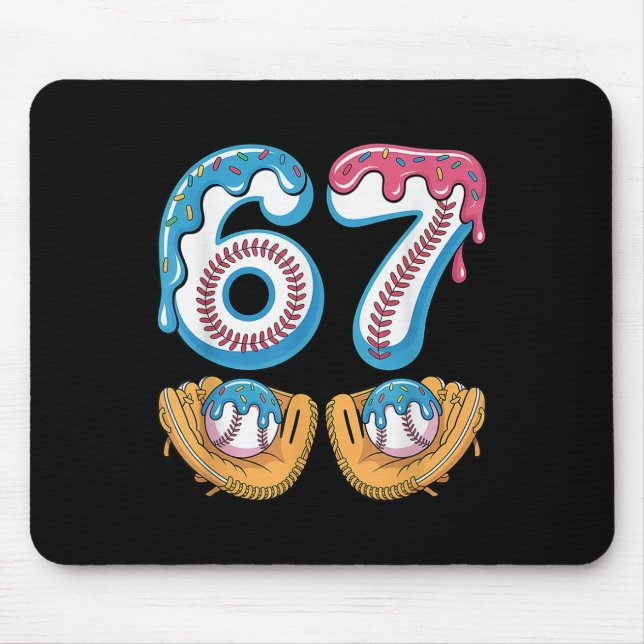 Bysebyll 67 - Ice Cream Drip 67 Meme Funny Player  Mouse Pad (Front)