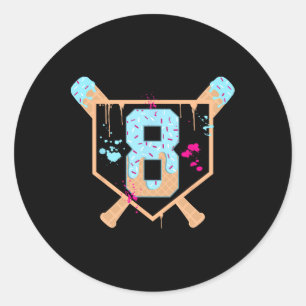Bysebyll 8 Year Old Ice Cream Drip 8th Birthday Bo Classic Round Sticker
