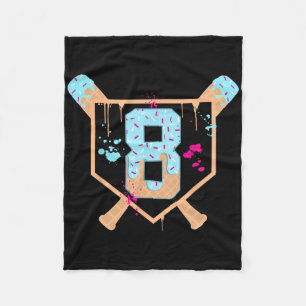 Bysebyll 8 Year Old Ice Cream Drip 8th Birthday Bo Fleece Blanket