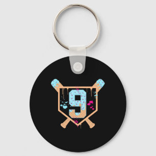 Bysebyll 9 Year Old Ice Cream Drip 9th Birthday Bo Keychain