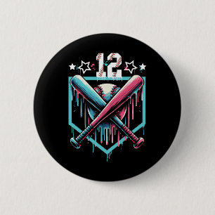 Bysebyll Drip 12th Birthday Boys Number 12 Youth 1 Button