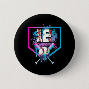 Bysebyll Drip 12th Birthday Home Plate Boy Youth 1 Button