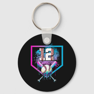 Bysebyll Drip 12th Birthday Home Plate Boy Youth 1 Keychain