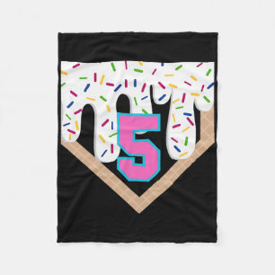 Bysebyll Drip 5th Birthday Home Plate Boys Youth 5 Fleece Blanket