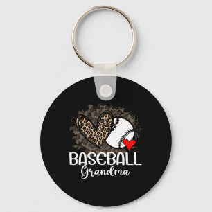 Bysebyll Grandma Funny Leopard Heart Proud Bysebyl Keychain