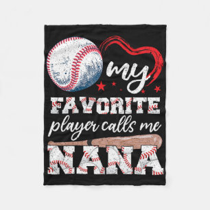 Bysebyll Grandma My Favorite Player Calls Me Nana Fleece Blanket