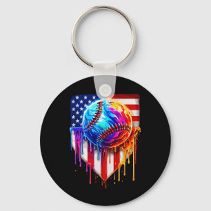 Bysebyll Ice Cream American Flag Drip Keychain