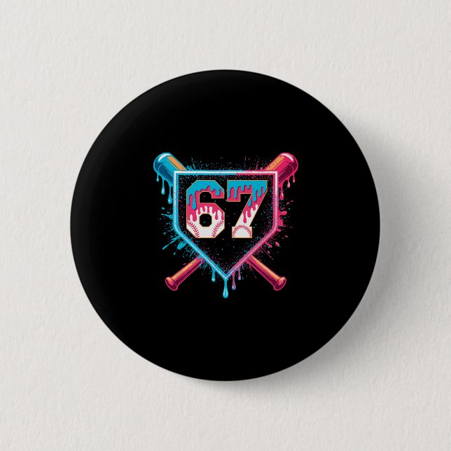 Bysebyll Ice Cream Drip Six Seven Gen Alpha Slang  Button (Front)