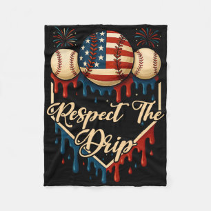 Bysebyll Ice Cream Dripping 4th Of July Respect Th Fleece Blanket