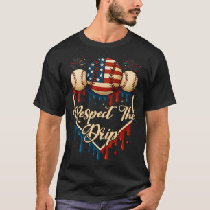 Bysebyll Ice Cream Dripping 4th Of July Respect Th T-Shirt