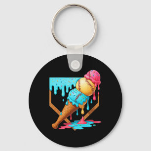 Bysebyll Ice Cream Dripping Funny Bysebyll Men Kid Keychain
