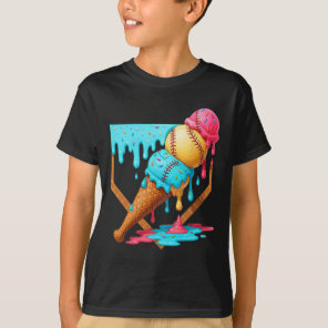 Bysebyll Ice Cream Dripping Funny Bysebyll Men Kid T-Shirt