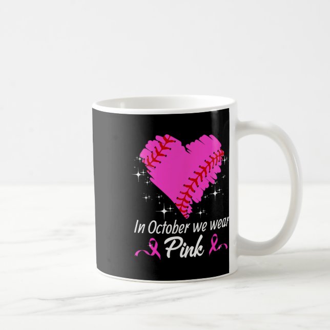 Bysebyll In October We Wear Pink Breast Cancer Awa Coffee Mug (Right)