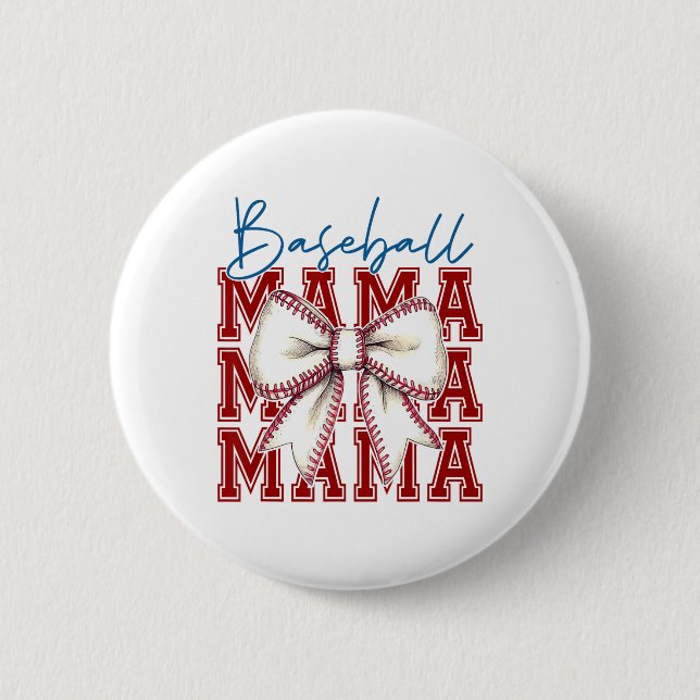 Bysebyll Mama Bow Graphic Unique Design  Button (Front)