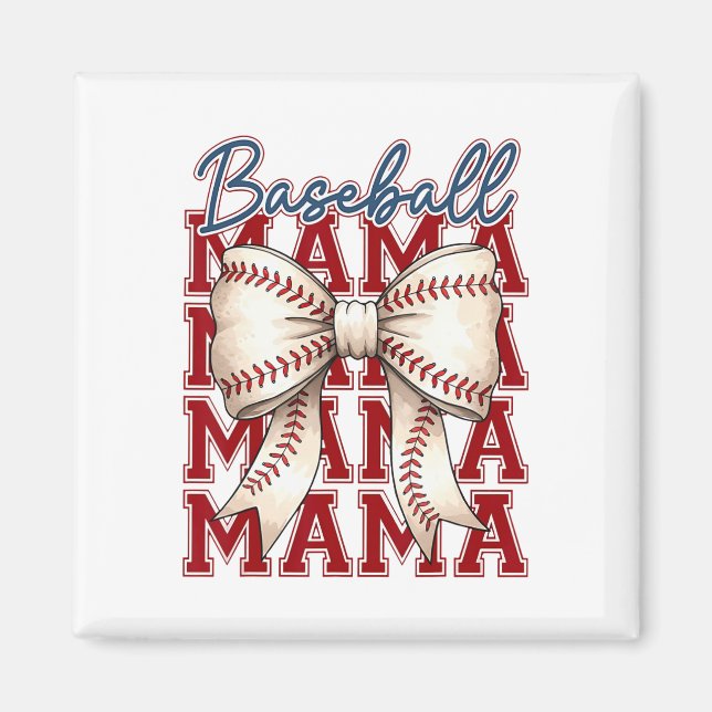 Bysebyll Mama Coquette Bow Game Day Bysebyll Mom M Magnet (Front)